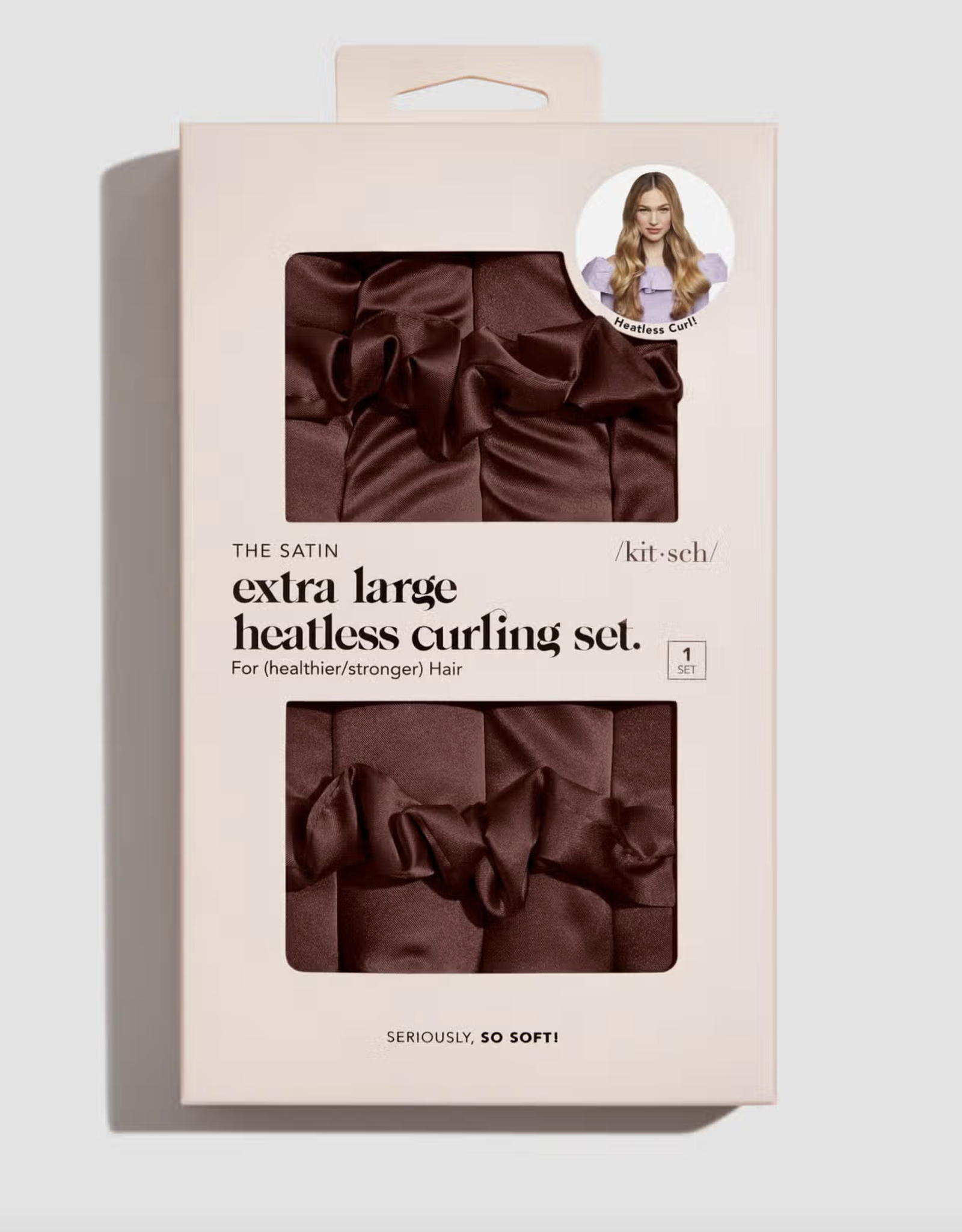 Xl Satin Heatless Curling Set - Chocolate
