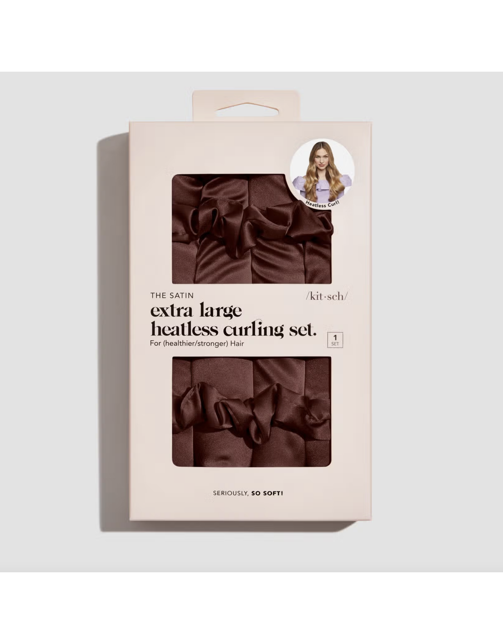 Xl Satin Heatless Curling Set - Chocolate