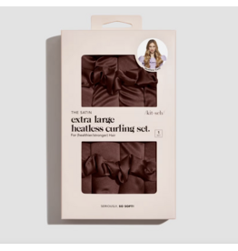 Xl Satin Heatless Curling Set - Chocolate