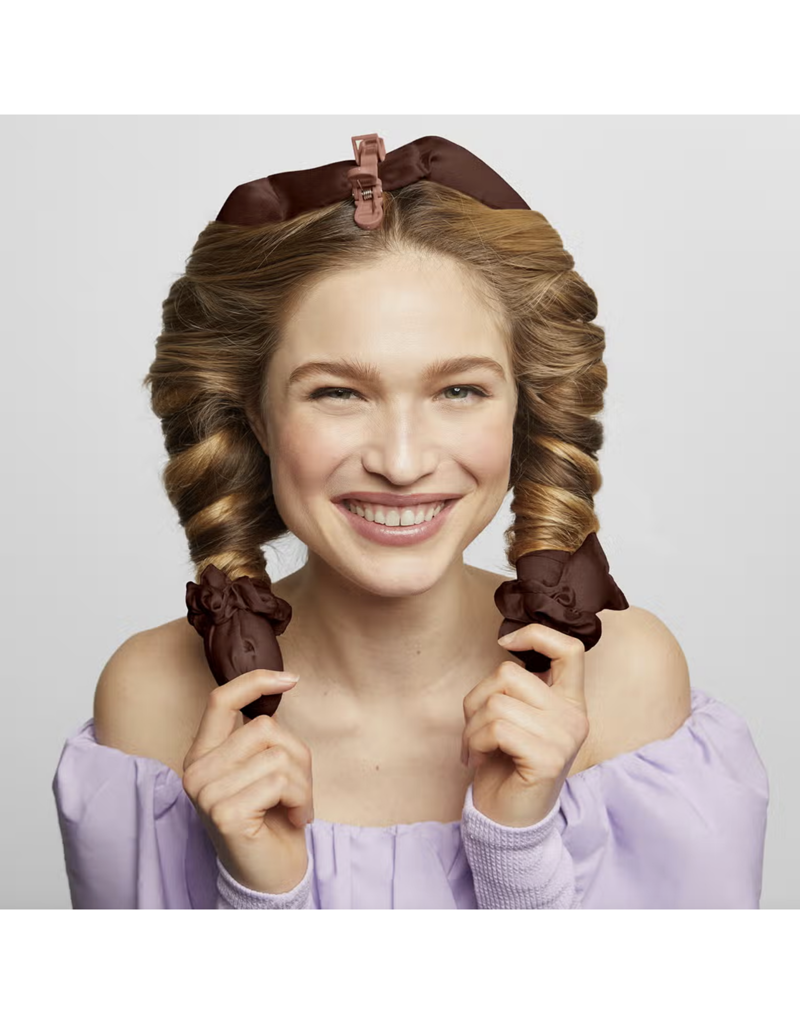 Xl Satin Heatless Curling Set - Chocolate