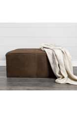 Minara 36" Brown Leather Ottoman