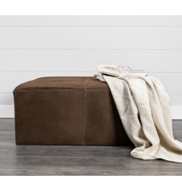 Minara 36" Brown Leather Ottoman