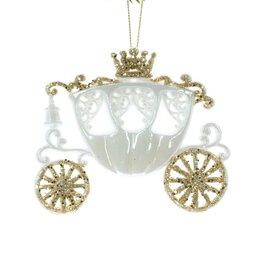 White Carriage Ornament