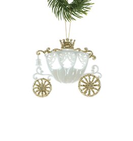 White Carriage Ornament
