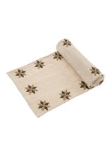 Embroidered Star Table Runner Green, 72x14