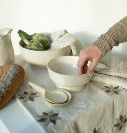 Embroidered Star Table Runner Green, 72x14