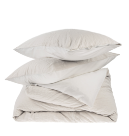 Kerala Kantha Duvet Set, White Whisper