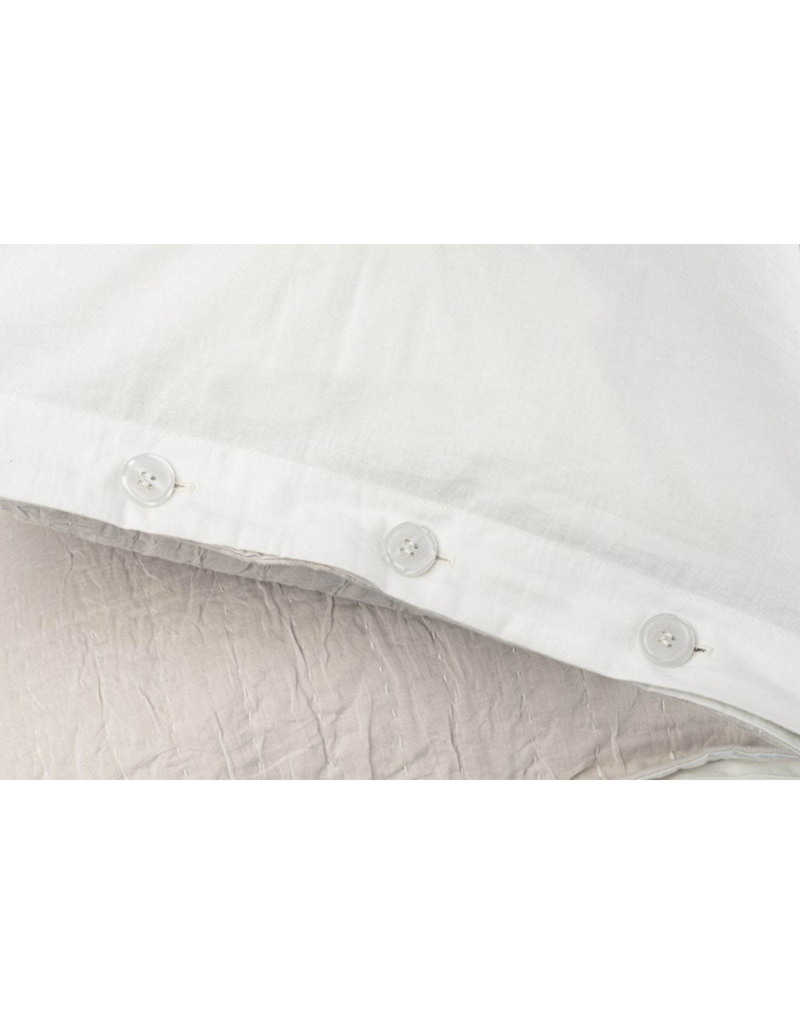 Kerala Kantha Duvet Set, White Whisper
