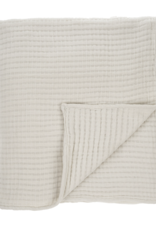 Kantha Stitch Bed Blanket, White