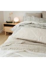 Fringed Boucle Bed Blanket, Natural
