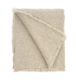 Fringed Boucle Bed Blanket, Natural