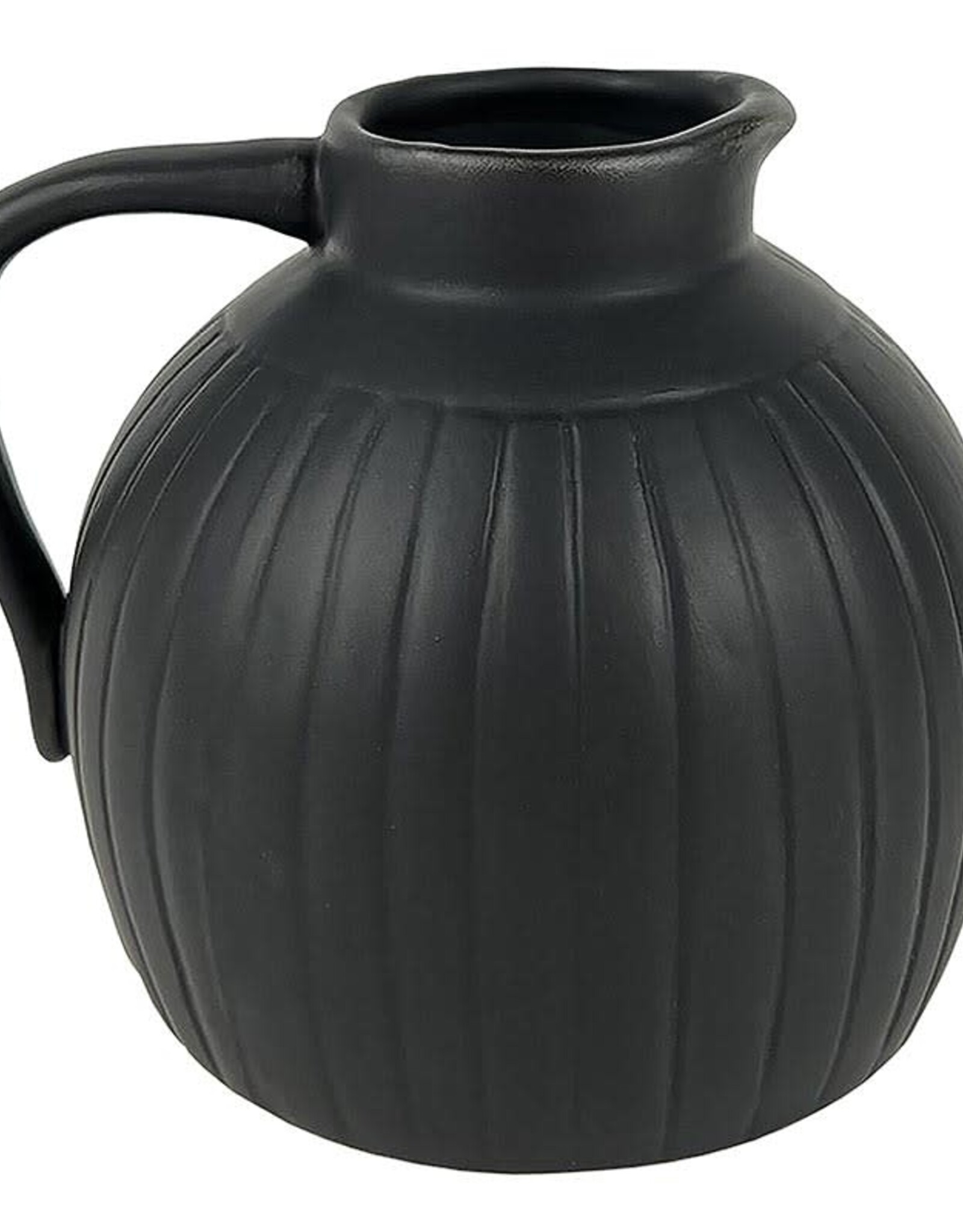 Black Ceramic Pitcher Vase