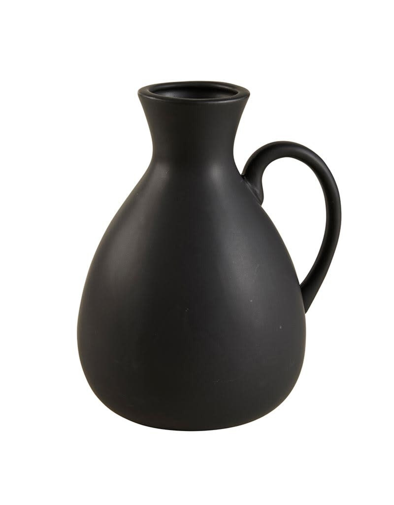 Black Ceramic Ewer Vase