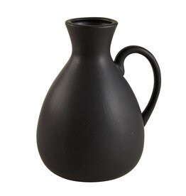 Black Ceramic Ewer Vase