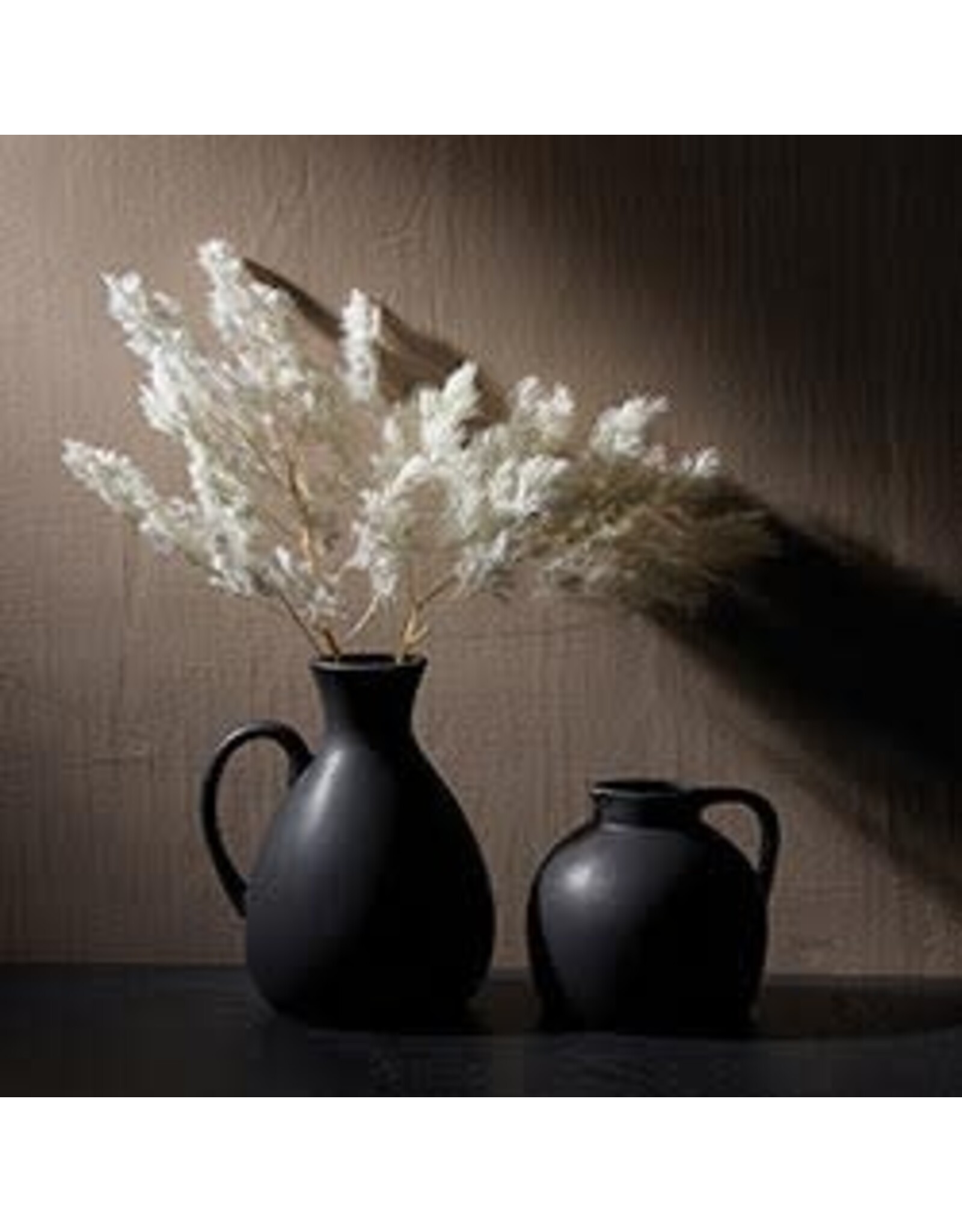 Black Ceramic Ewer Vase