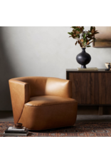Mila Swivel Chair in Camel Leather