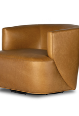 Mila Swivel Chair in Camel Leather
