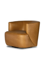 Mila Swivel Chair in Camel Leather