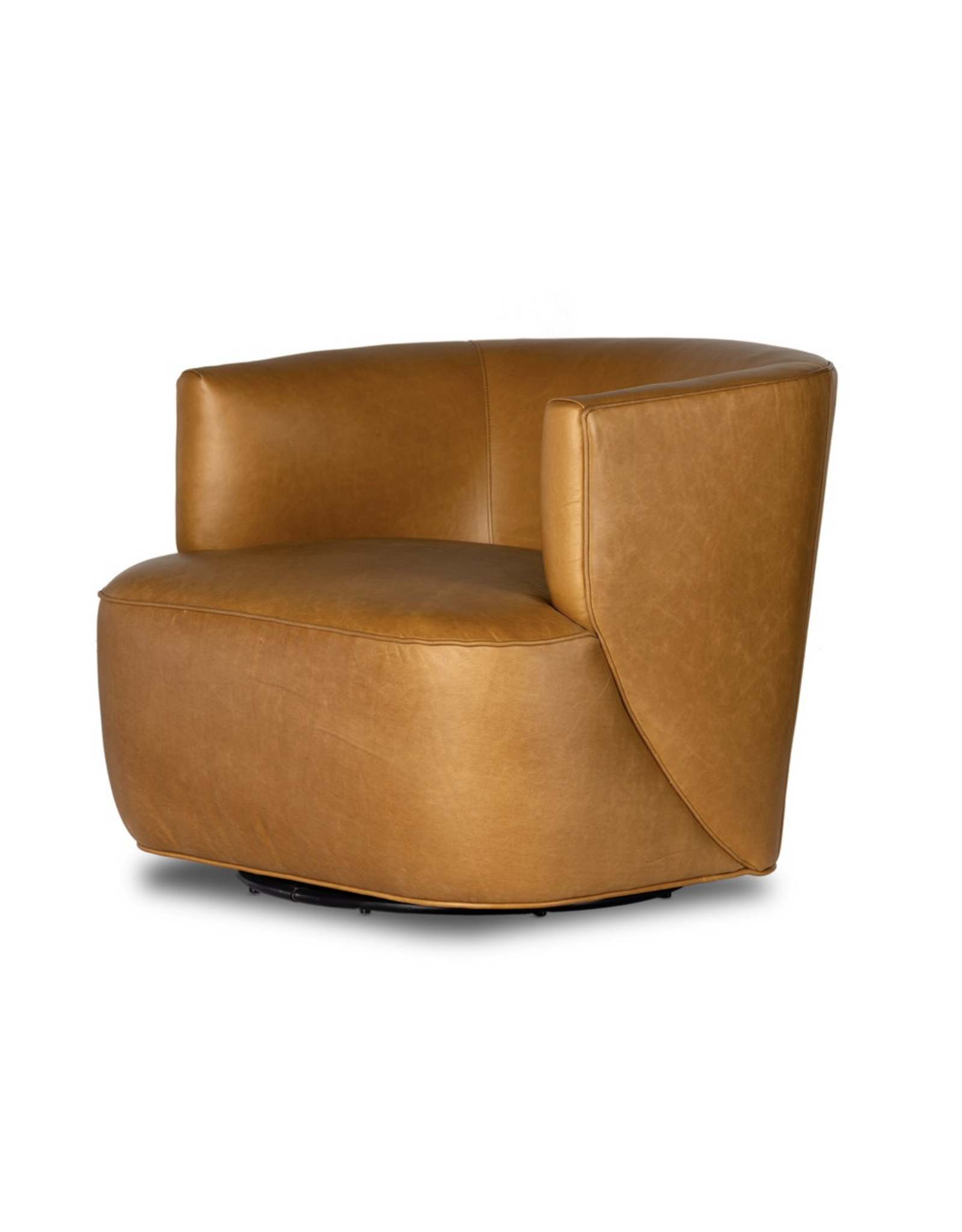 Mila Swivel Chair in Camel Leather