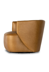 Mila Swivel Chair in Camel Leather