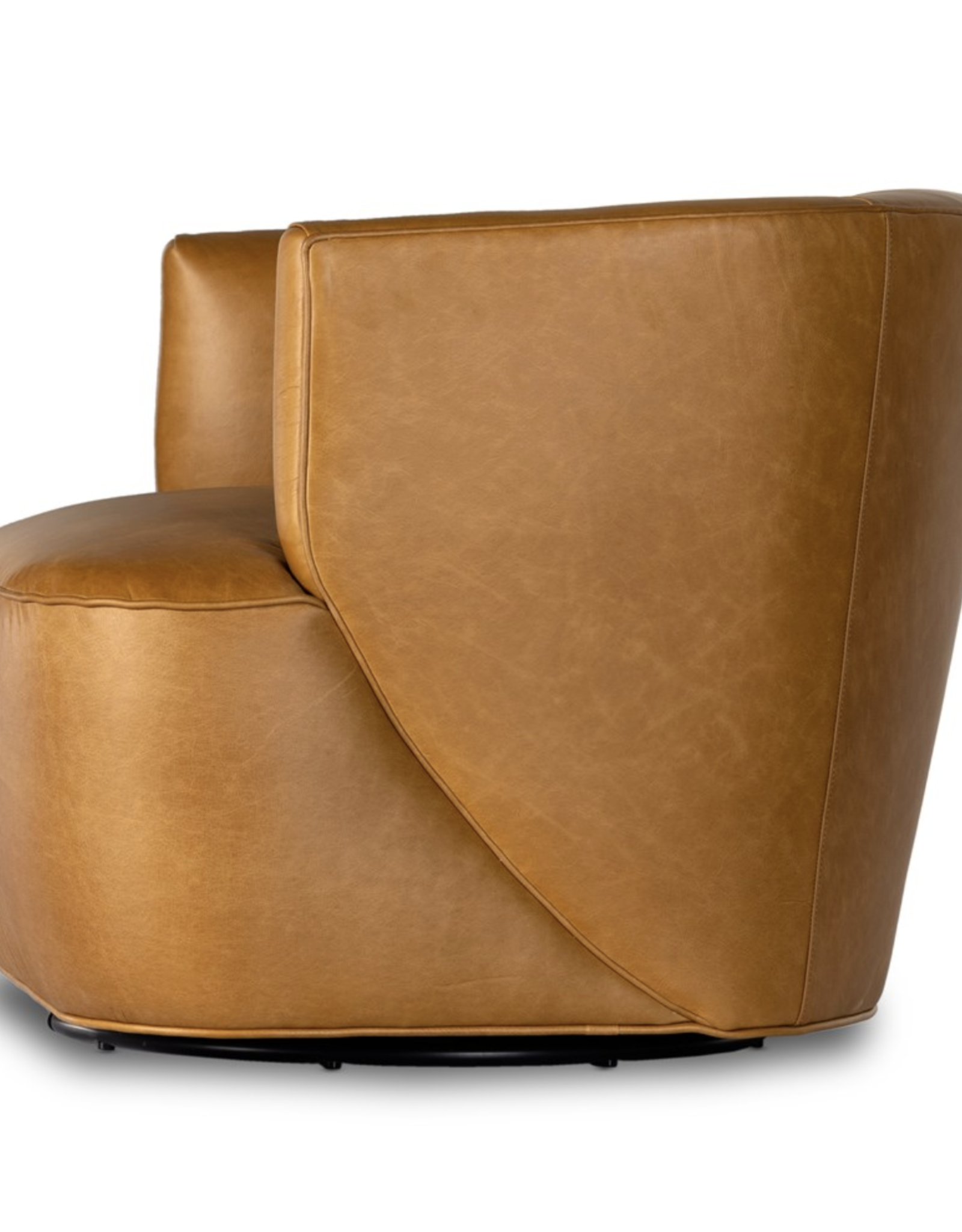 Mila Swivel Chair in Camel Leather