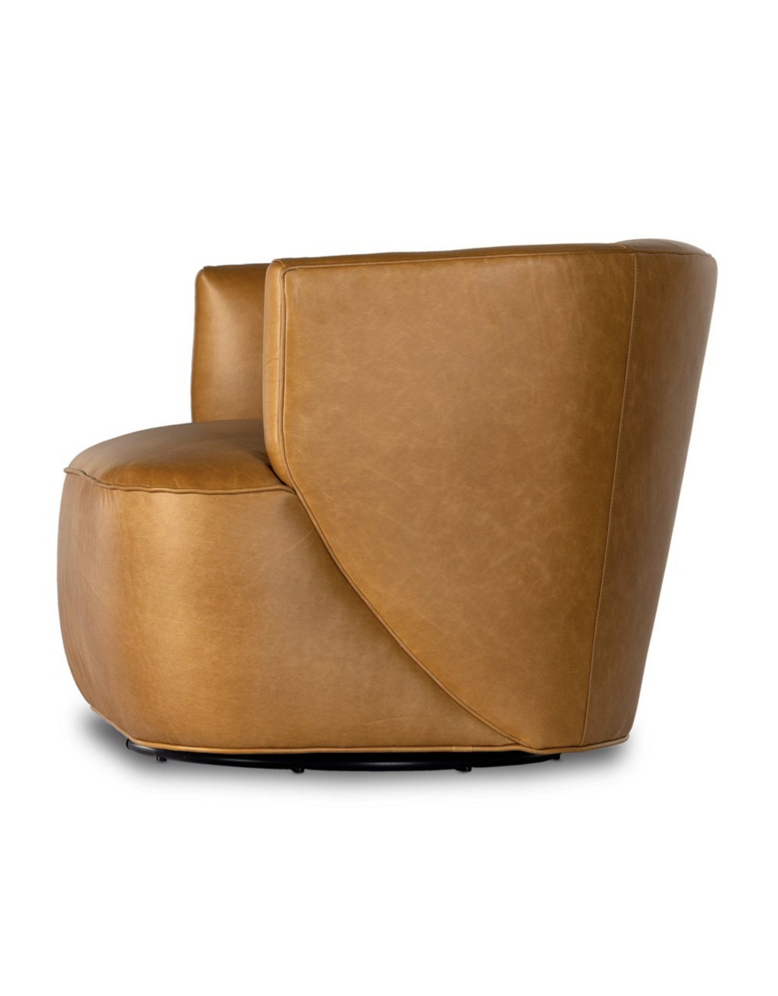 Mila Swivel Chair in Camel Leather
