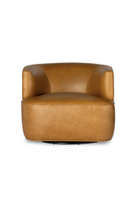 Mila Swivel Chair in Camel Leather