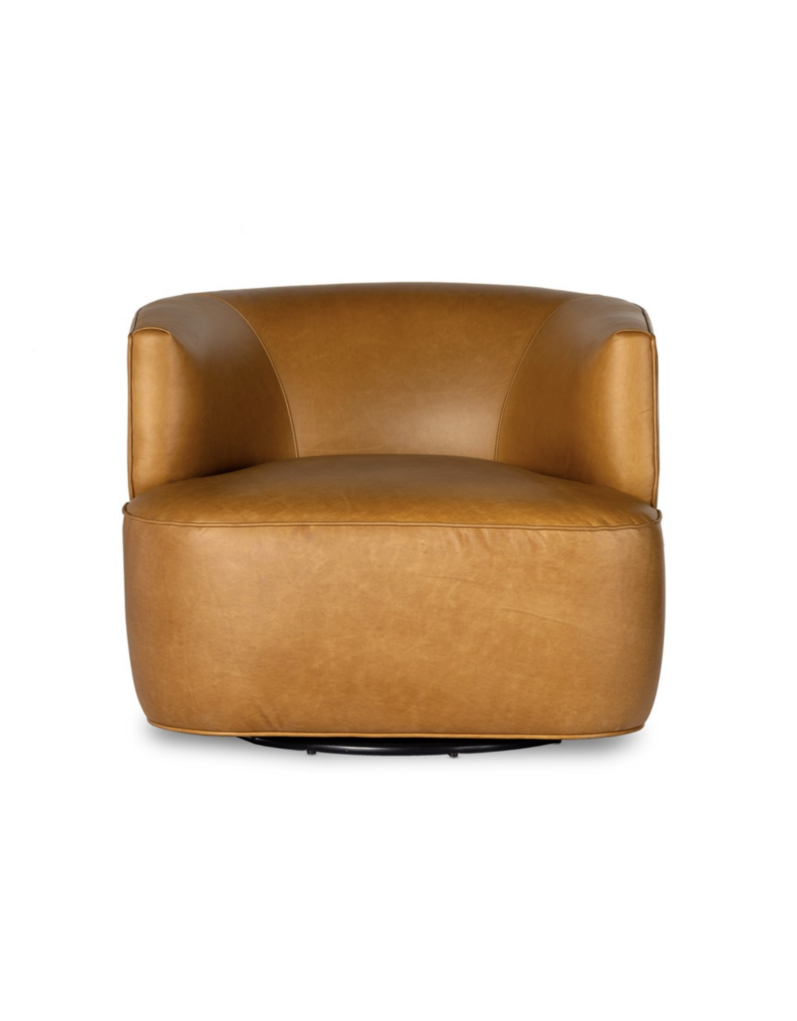 Mila Swivel Chair in Camel Leather