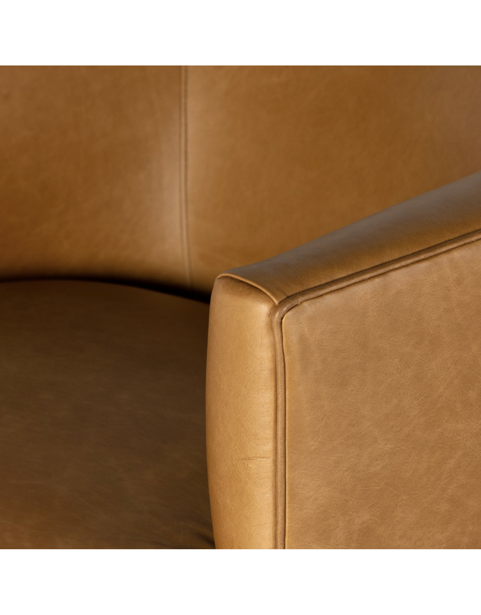 Mila Swivel Chair in Camel Leather