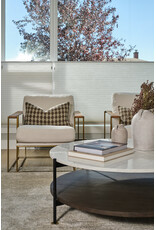 Watson Cream Fabric Wrap Gold Metal Frame Accent Chair