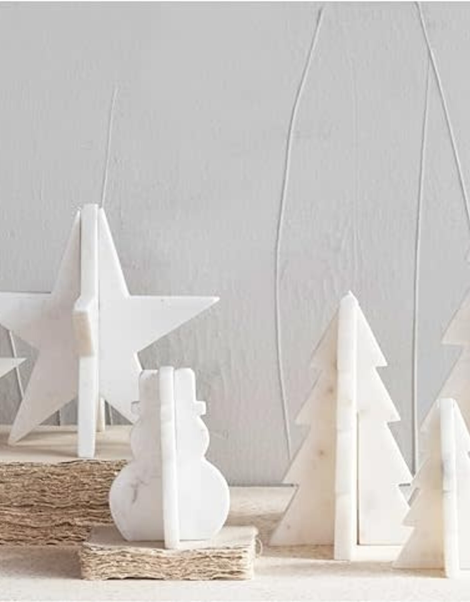 7-1/2"W x 12"H Interlocking Marble Tree, White
