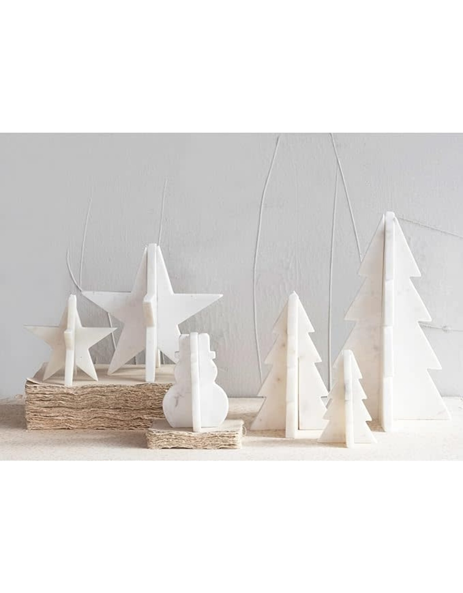 7-1/2"W x 12"H Interlocking Marble Tree, White