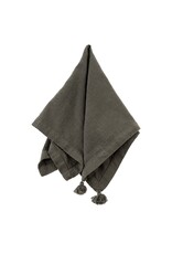 Tassel Napkin, Gunmetal - S/6