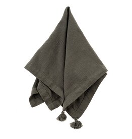 Tassel Napkin, Gunmetal - S/6