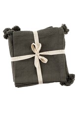 Tassel Napkin, Gunmetal - S/6