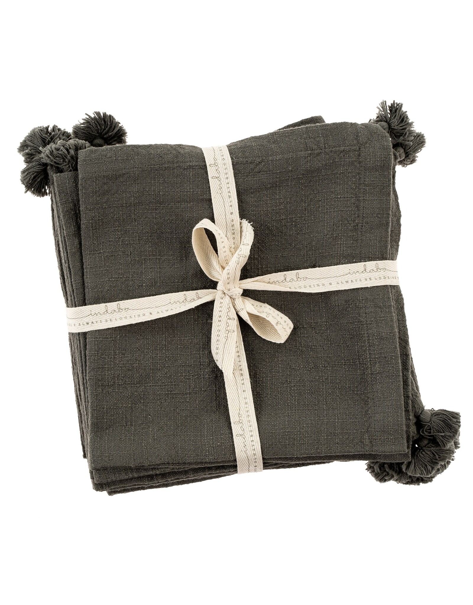 Tassel Napkin, Gunmetal - S/6