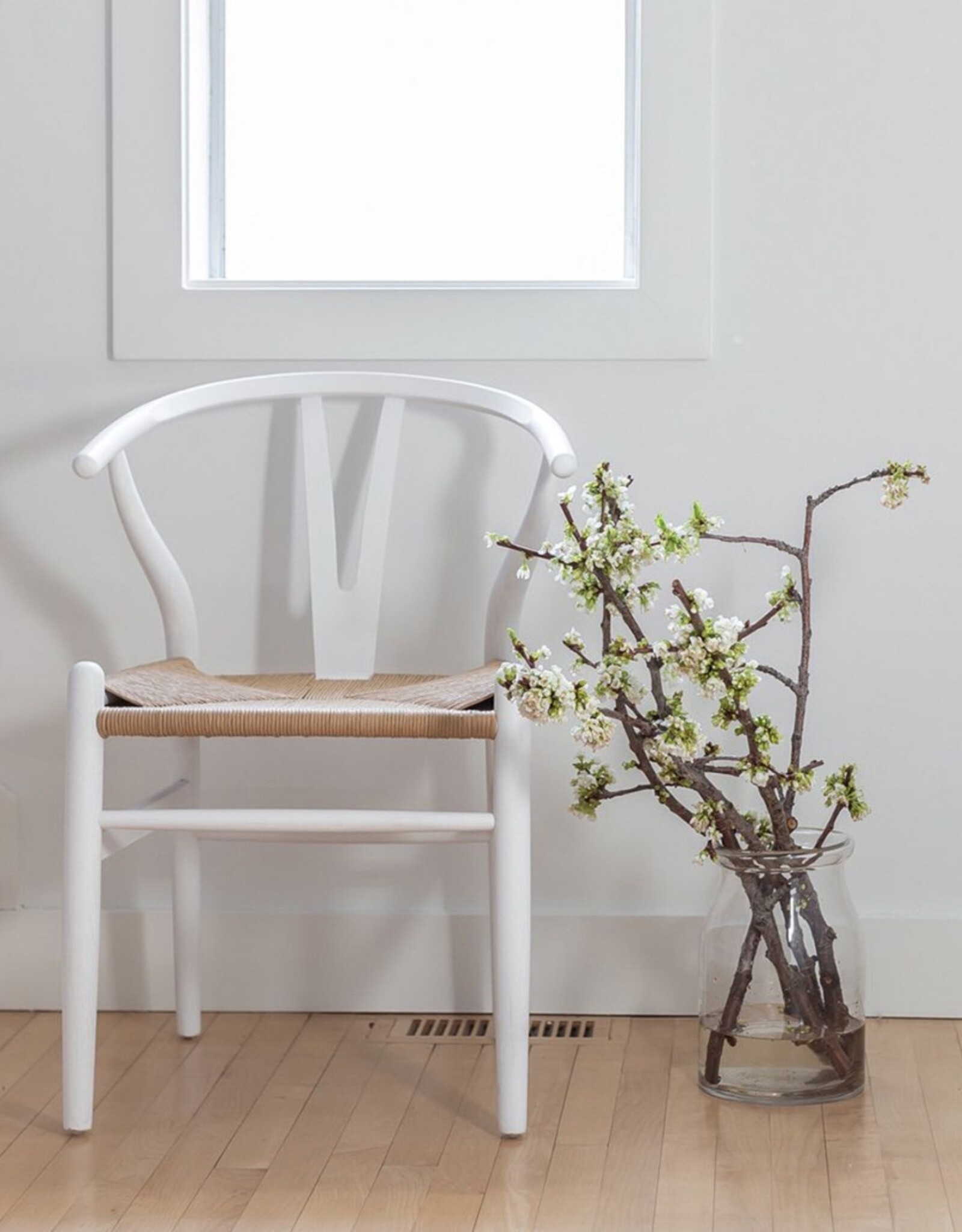 Frida Dining Chair in White and Natural