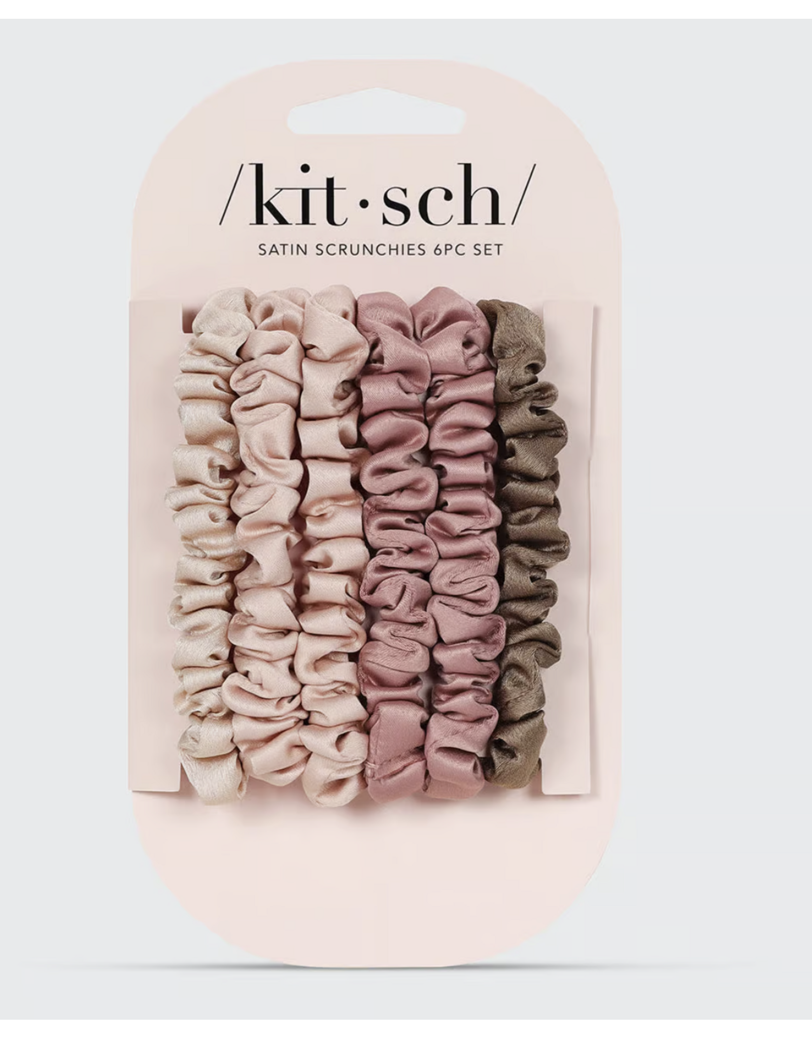 Ultra Petite Satin Scrunchies 6pc -Terracotta