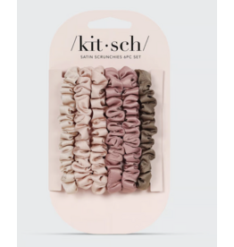 Ultra Petite Satin Scrunchies 6pc -Terracotta