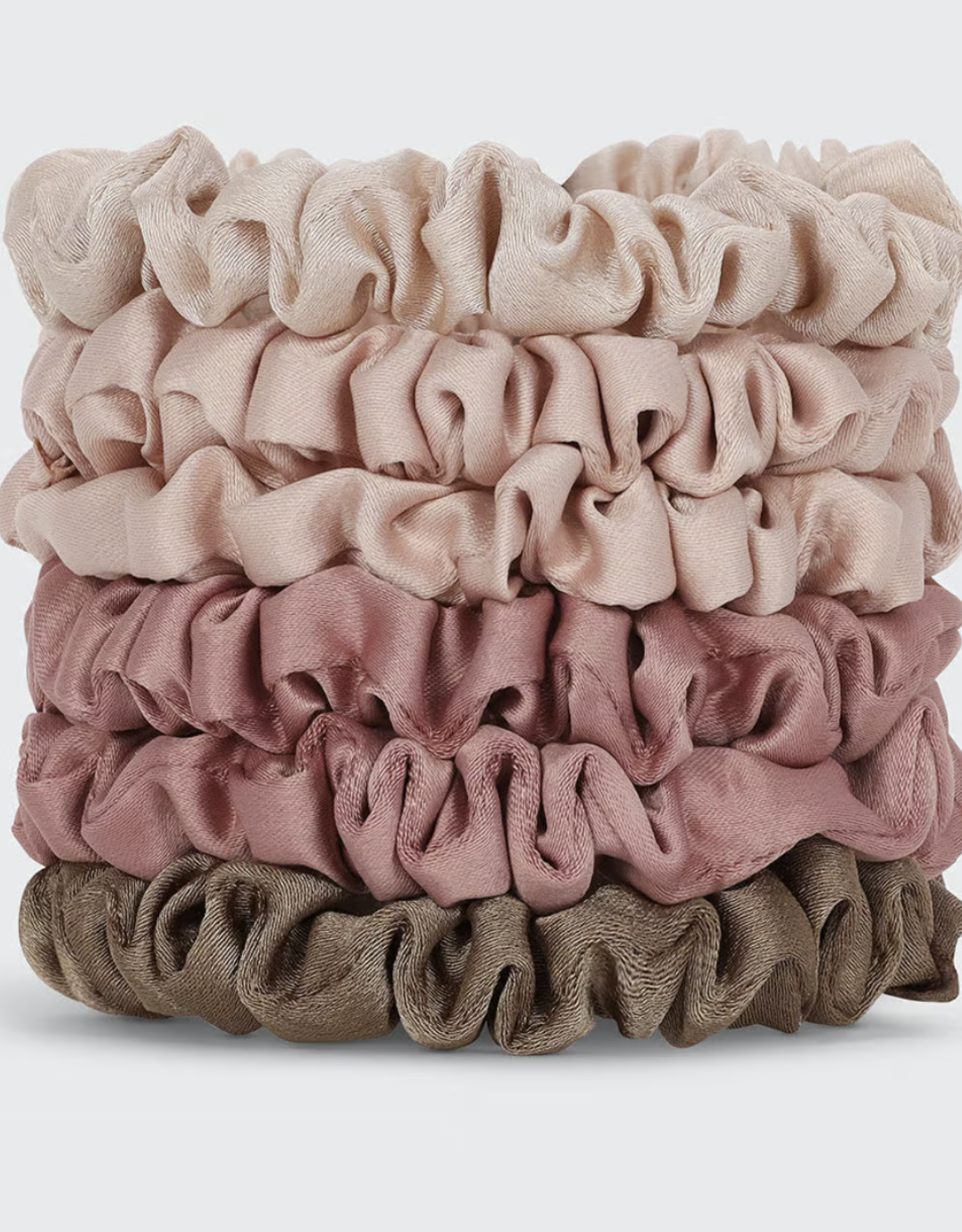 Ultra Petite Satin Scrunchies 6pc -Terracotta