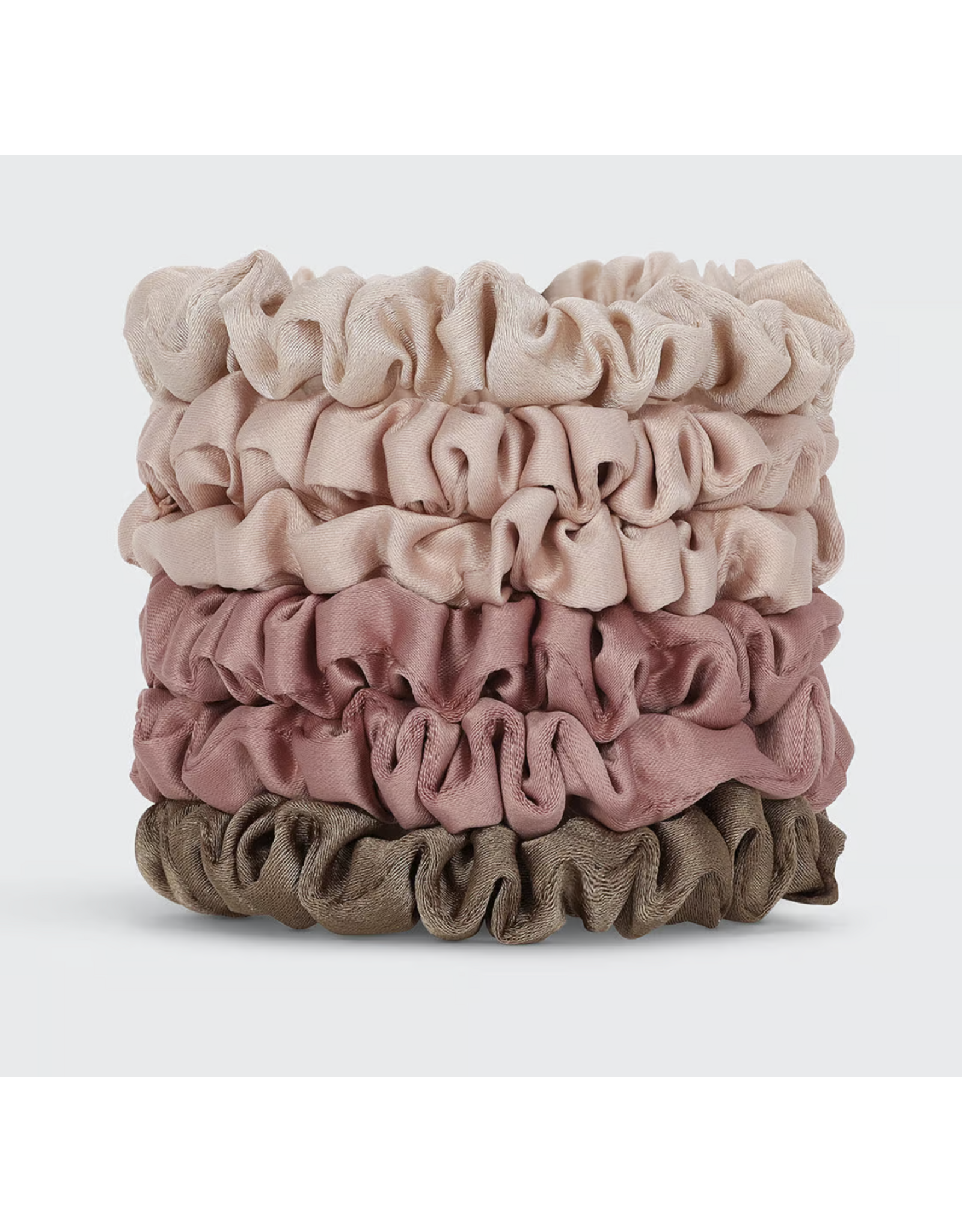 Ultra Petite Satin Scrunchies 6pc -Terracotta