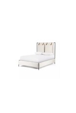 Leigh Upholstered Leather Belt Bed in Hockney Ivory