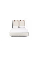 Leigh Upholstered Leather Belt Bed in Hockney Ivory