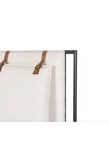 Leigh Upholstered Leather Belt Bed in Hockney Ivory