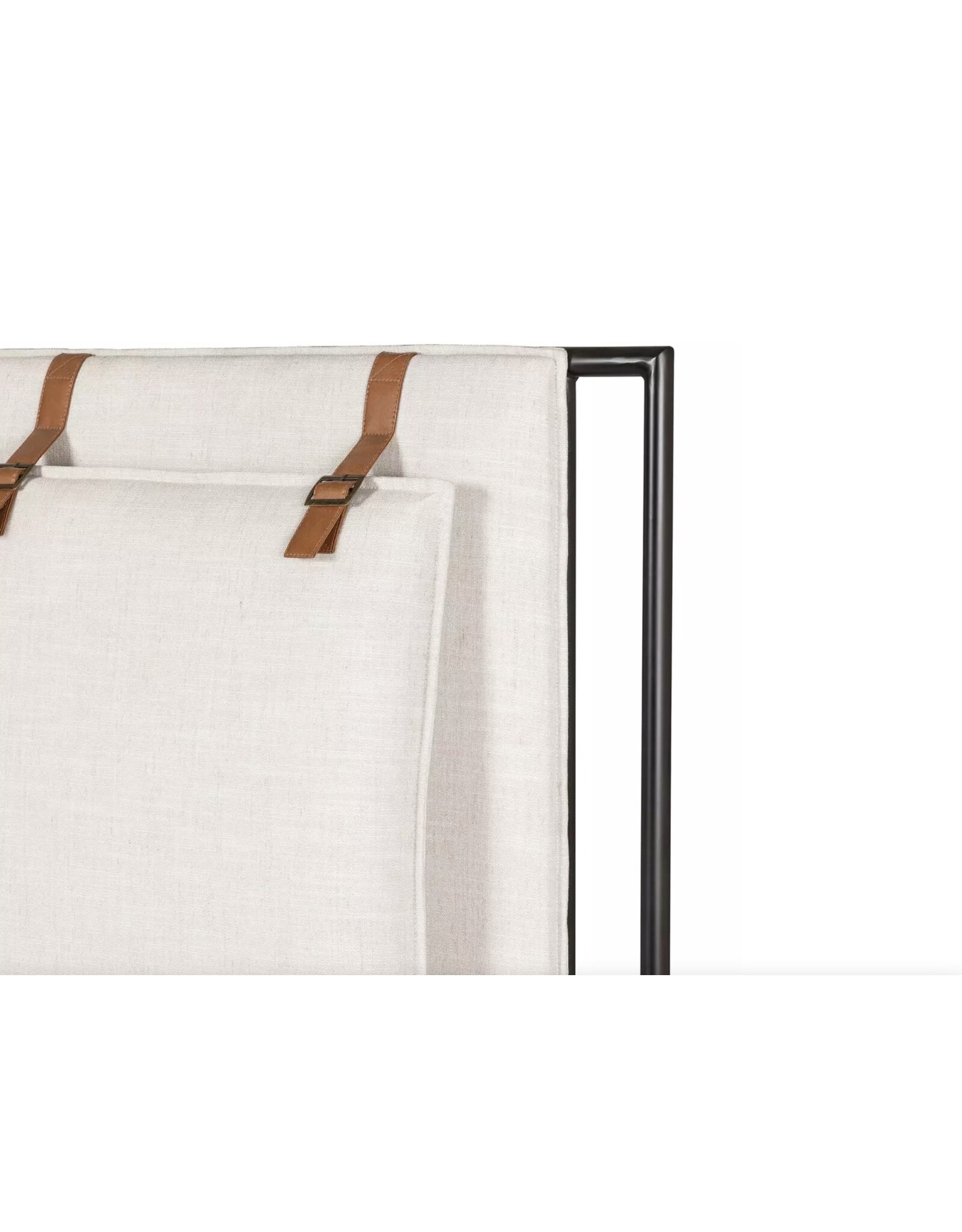 Leigh Upholstered Leather Belt Bed in Hockney Ivory