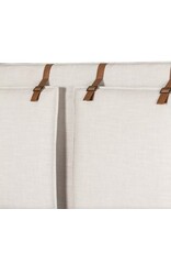 Leigh Upholstered Leather Belt Bed in Hockney Ivory