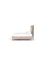 Leigh Upholstered Leather Belt Queen Bed in Palm Ecru