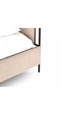 Leigh Upholstered Leather Belt Queen Bed in Palm Ecru