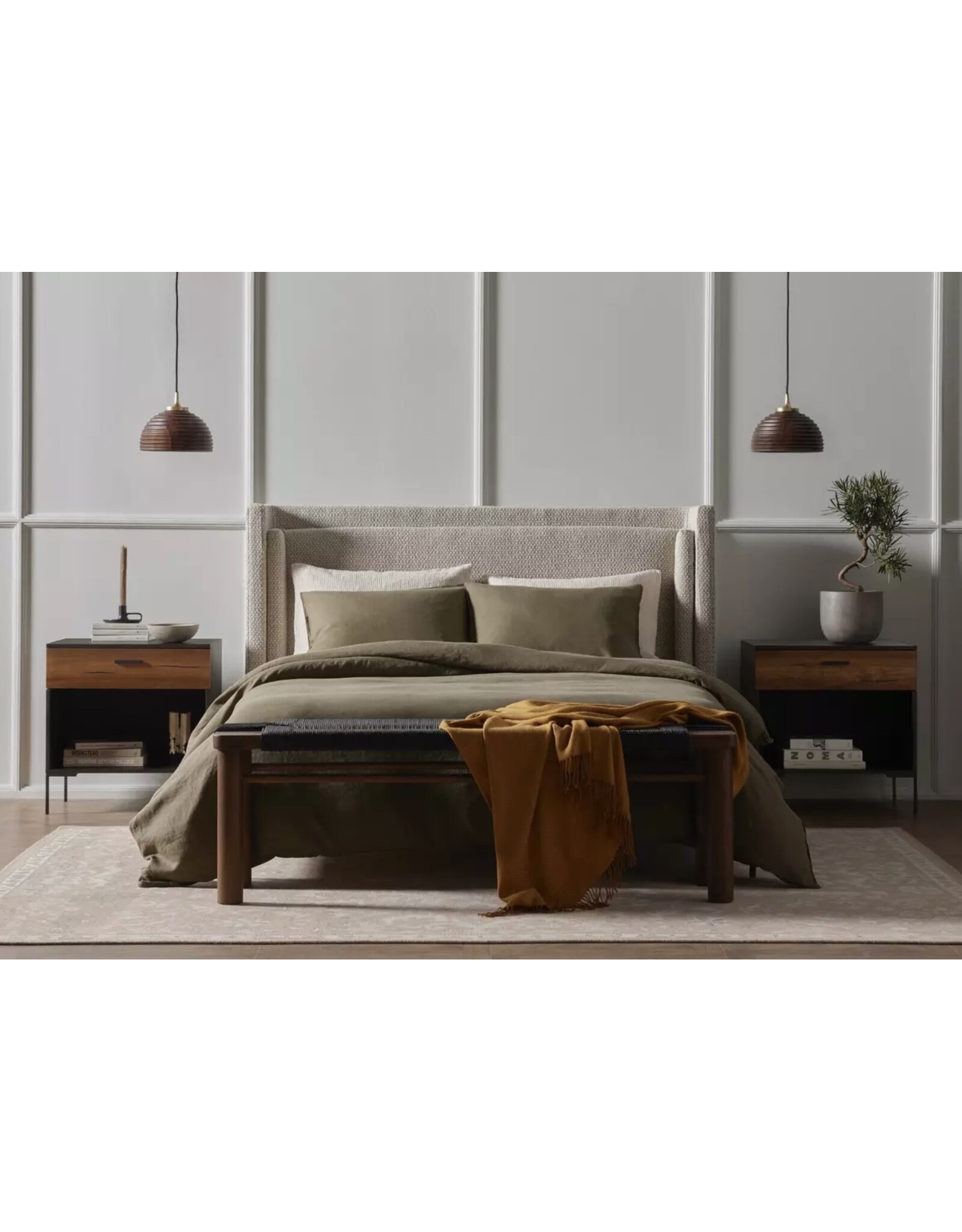 Dobson Bed in Perin Oatmeal - King