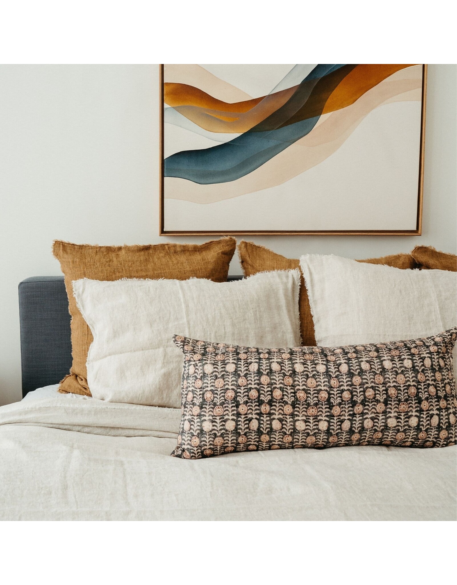 Lina Linen Pillow, Tawny